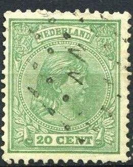 Nederland 1891 nr 40 Prinses Wilhelmina Puntst 44 Den Haag, Verzenden, Gestempeld, Koningshuis