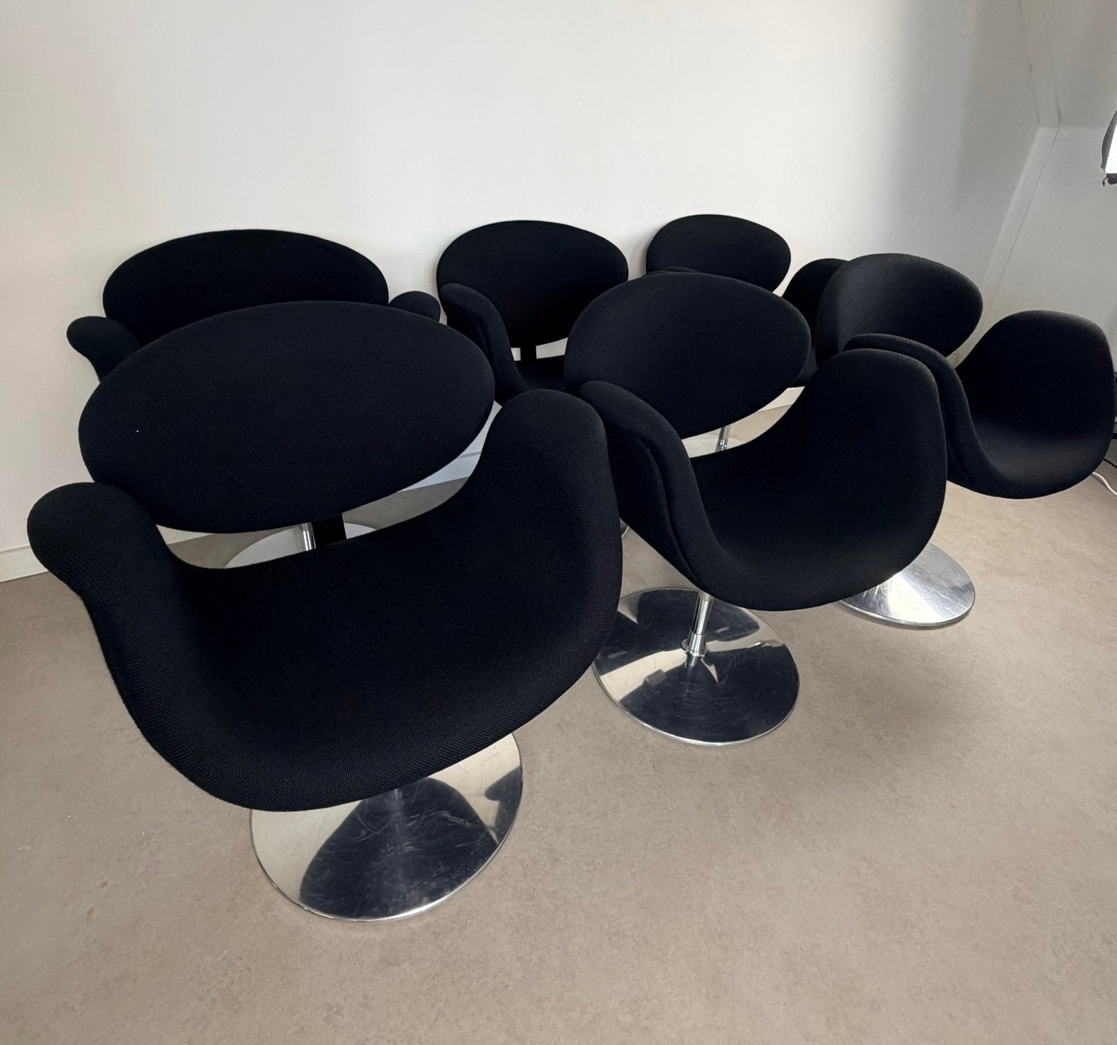 Artifort tulip eetkamerstoelen Pierre Paulin design, Huis en Inrichting, .., Zwart, Design, Zo goed als nieuw