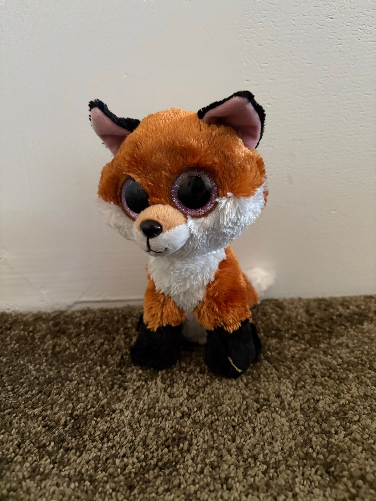 Ty Beanie Boo Slik de Vos Knuffel - Zo goed als nieuw, Oranje, Ophalen of Verzenden, Klein (minder dan 20 cm), Ty