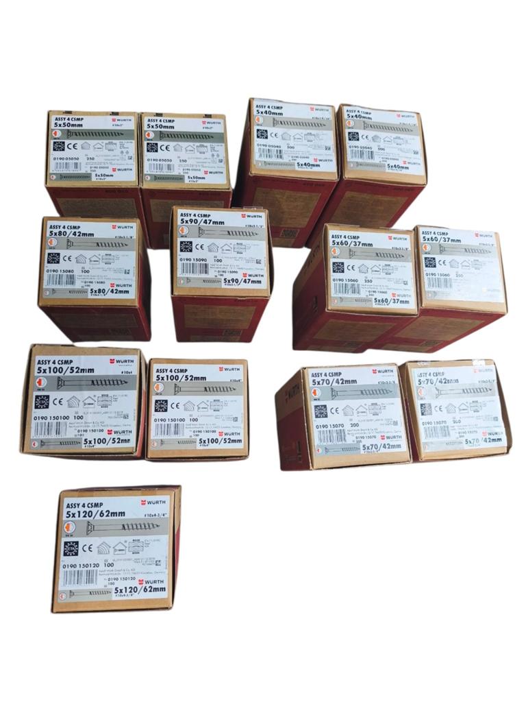 Grote partij Würth ASSY 4 Schroeven - 34 Dozen - NIEUW!, Ophalen, Nieuw, 100 tot 250 mm, Schroeven