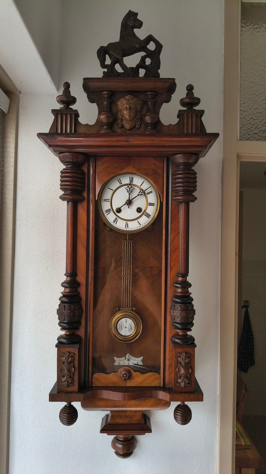 Antieke Junghans wandklok, Antiek en Kunst, Ophalen of Verzenden