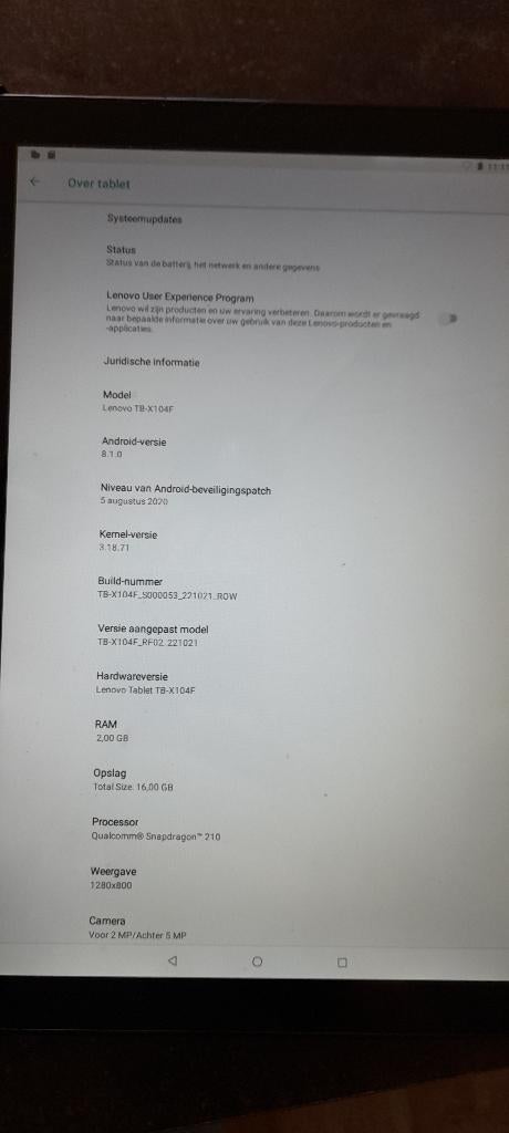 Lenovo tablet, Computers en Software, Android Tablets, Gebruikt, TB-X104F, Lenovo., 16 GB