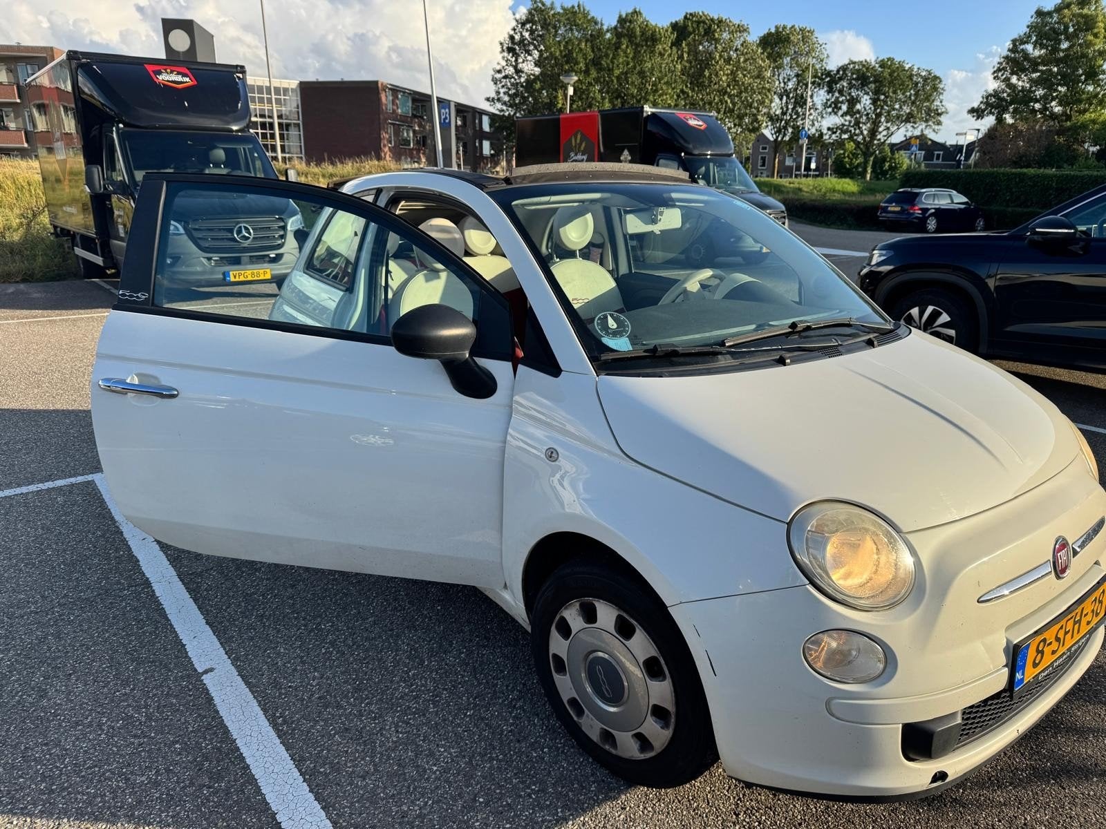 Fiat 500 1.2 C 2010 Wit Cabrio | Zeer goed onderhouden, Auto's, 4 cilinders, Wit, Handgeschakeld, Particulier