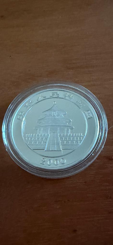 De Chinese Panda 1 oz 2000 zeer zeldzaam, Ophalen of Verzenden, Zilver