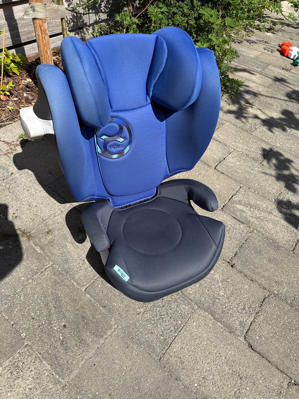 Cybex Solution X-Fix 15-36kg autostoel - Blauw, Autogordel of Isofix, Gebruikt, 15 t/m 36 kg, Verstelbare rugleuning