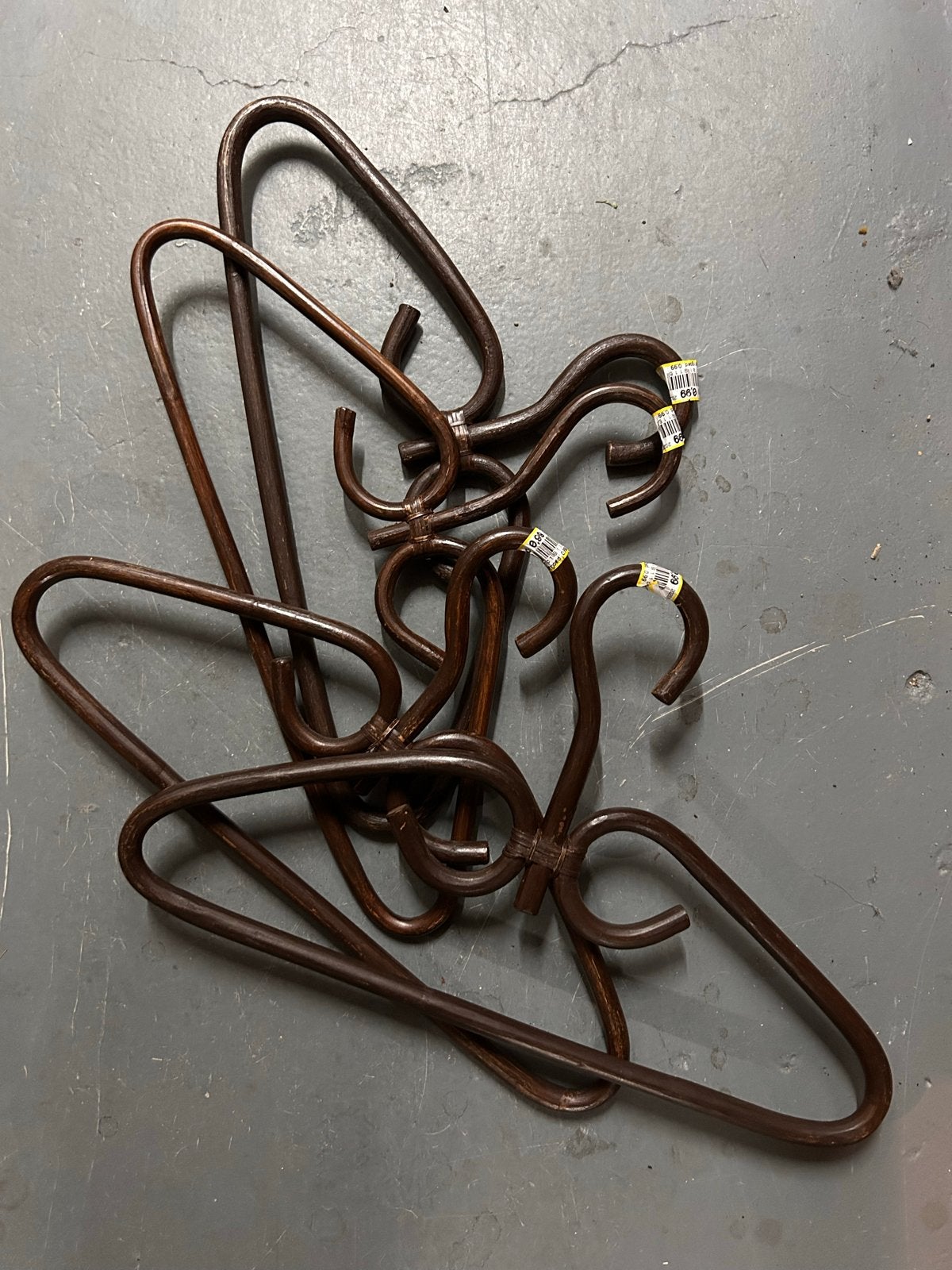 Vintage rotan kledinghangers - Donkerbruin, Ophalen, Nieuw, Overige materialen, Volwassenen