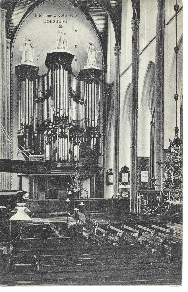 Doesburg interieur Grote Kerk orgel, Ophalen of Verzenden, Voor 1920, Ongelopen, Gelderland