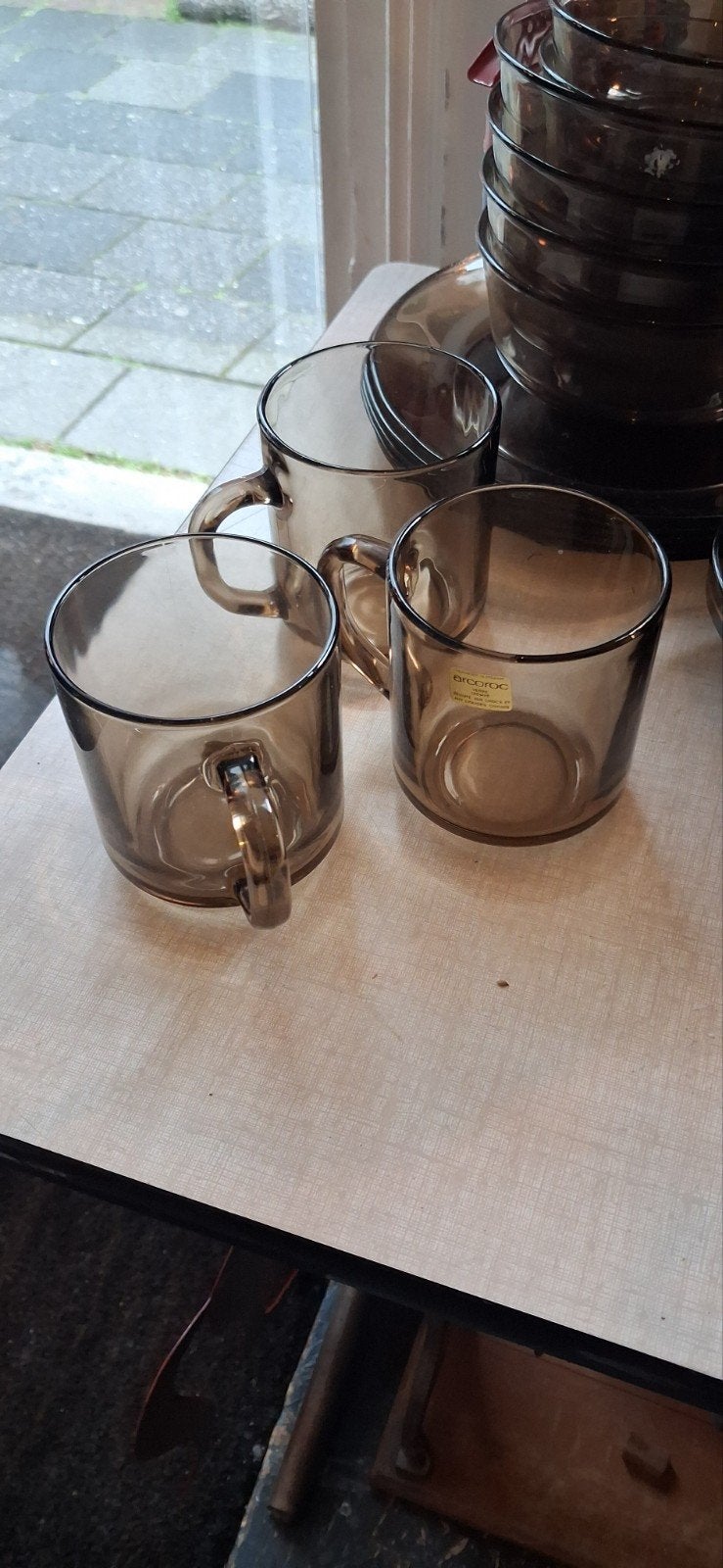 Vintage Arcoroc Servies - Rookglas - Compleet Set, Arcoroc, Gebruikt, Contact@arc-intl.com, Ophalen of Verzenden
