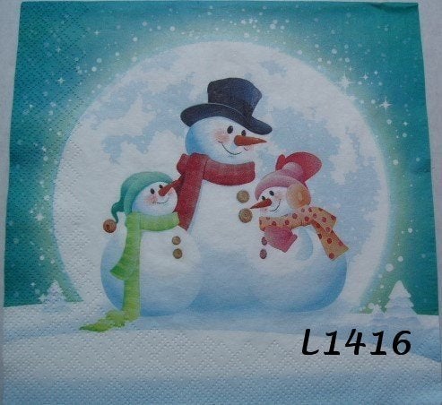 Servetten decoupage/bullet journal * Sneeuwpoppen L1416, Verzenden, Nieuw
