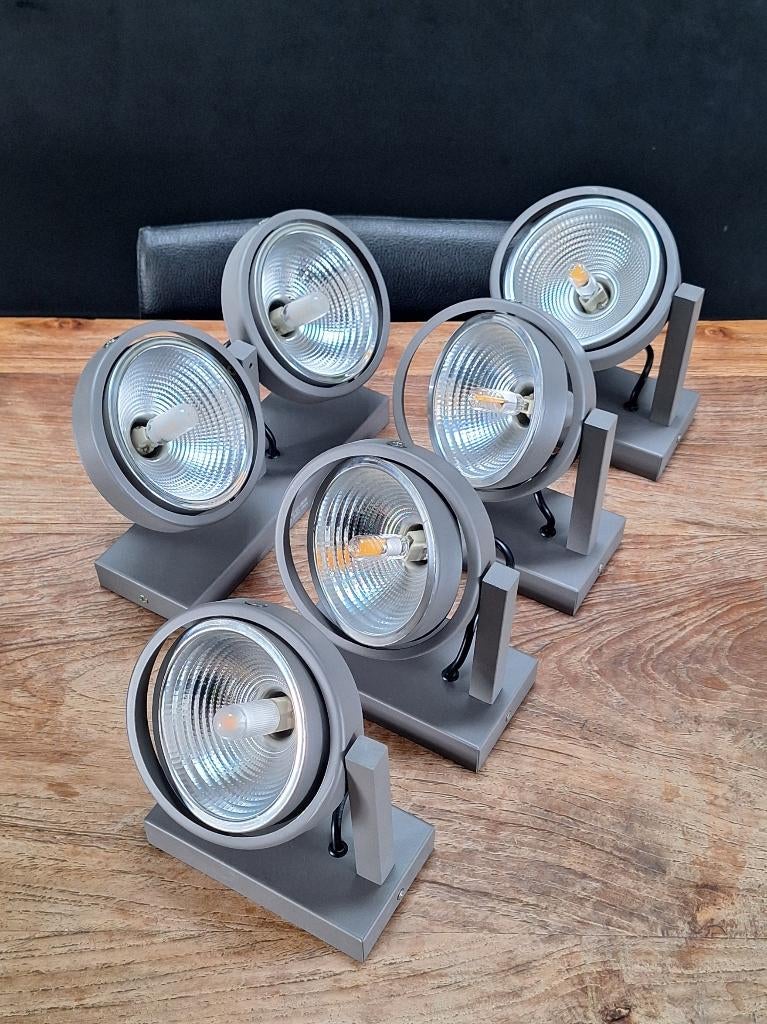 lot 6 vintage retro design EHDP spots plafondspot wandspot, Huis en Inrichting, Lampen | Spots, Gebruikt, Metaal of Aluminium