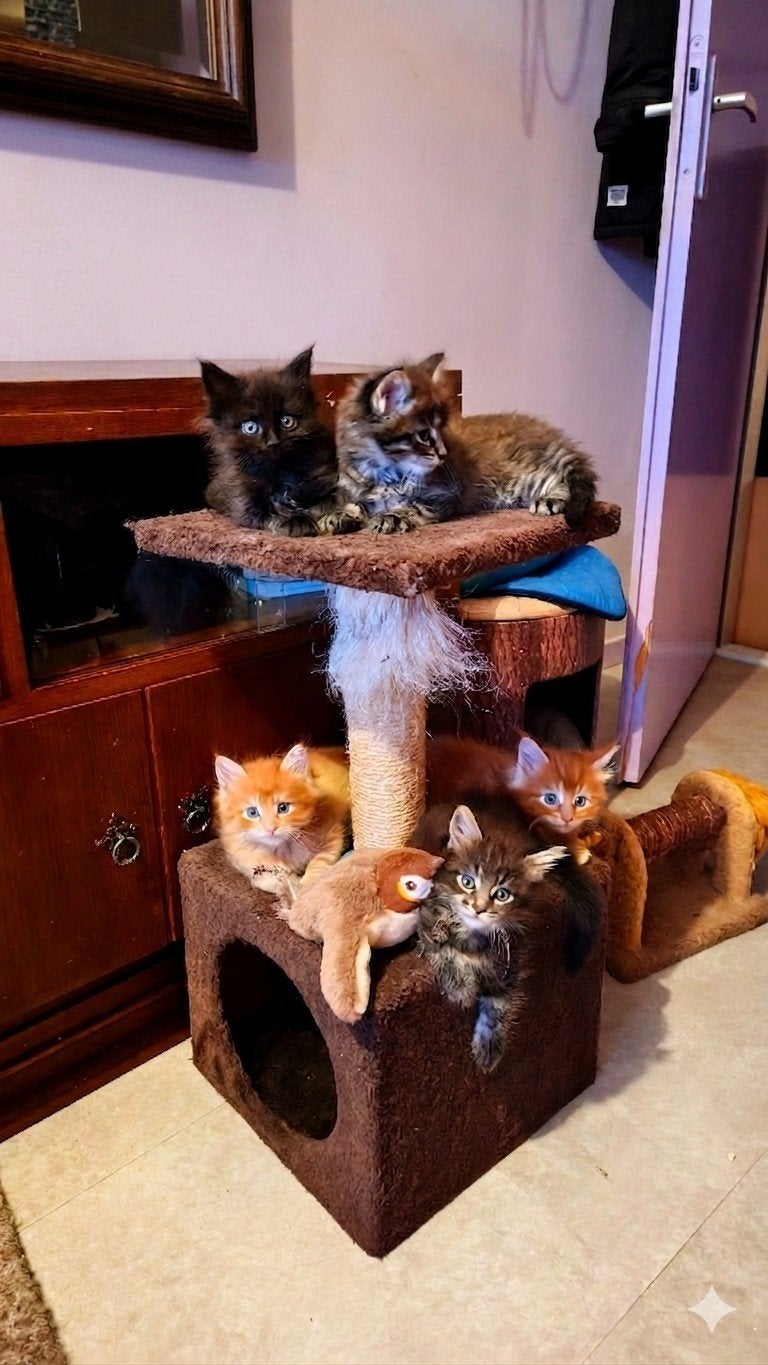 Maine Coon kittens, Dieren en Toebehoren, Katten en Kittens | Raskatten | Langhaar, Meerdere dieren, Gechipt, Ontwormd