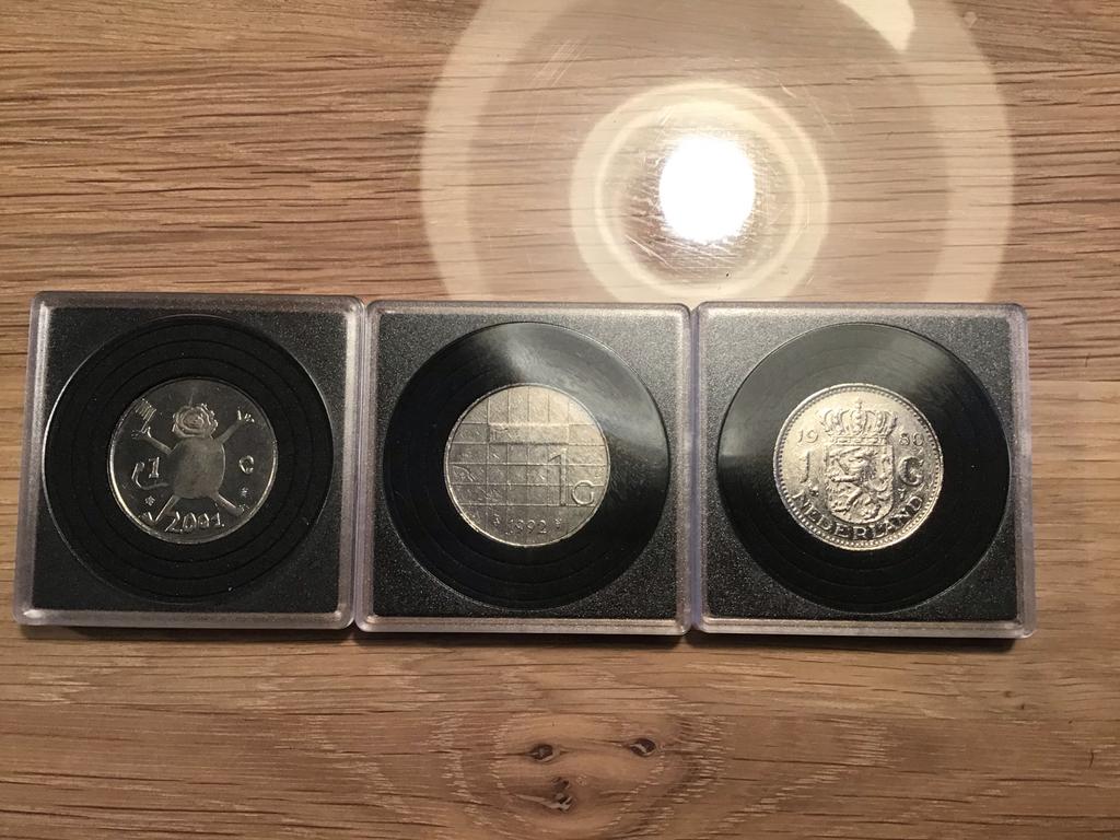 3 verschillende Nederlandse Guldens, inclusief de laatste, Ophalen of Verzenden, Koningin Beatrix, 1 gulden, Setje