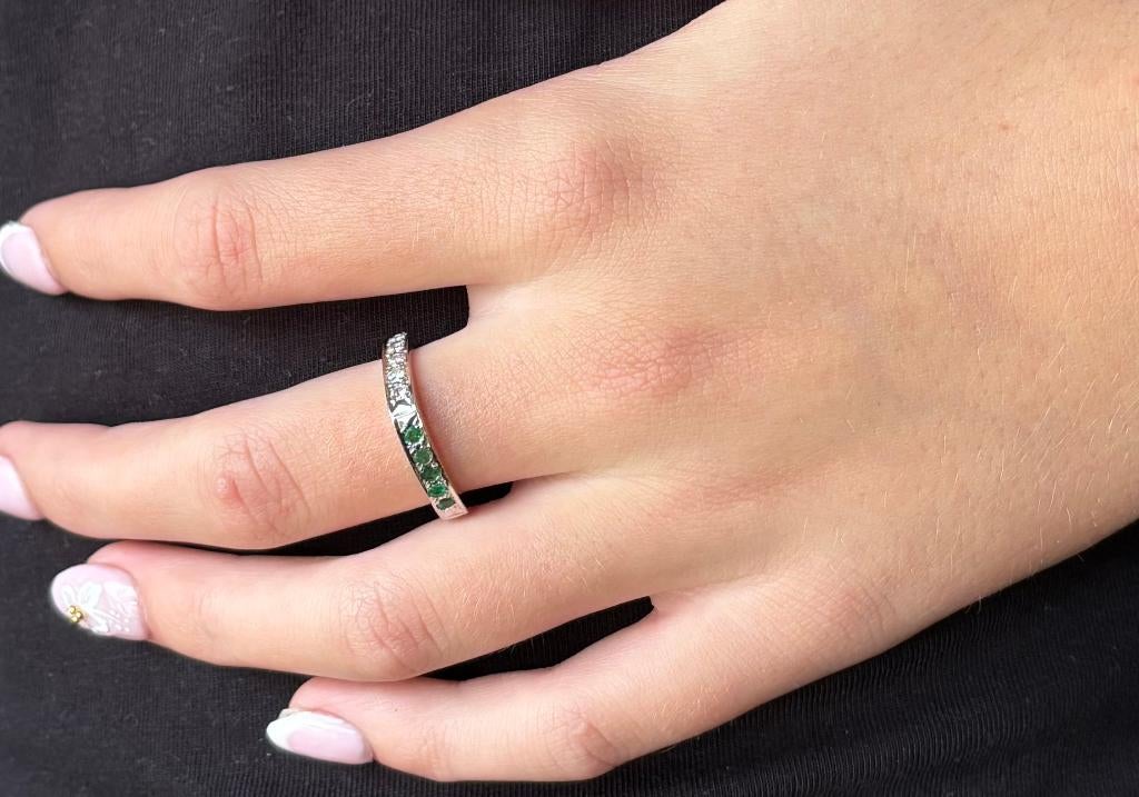Diamant robijn smaragd saffier 18k gouden vintage ring dames, Voordeelsieraden, Verzenden, Zo goed als nieuw, 17 tot 18