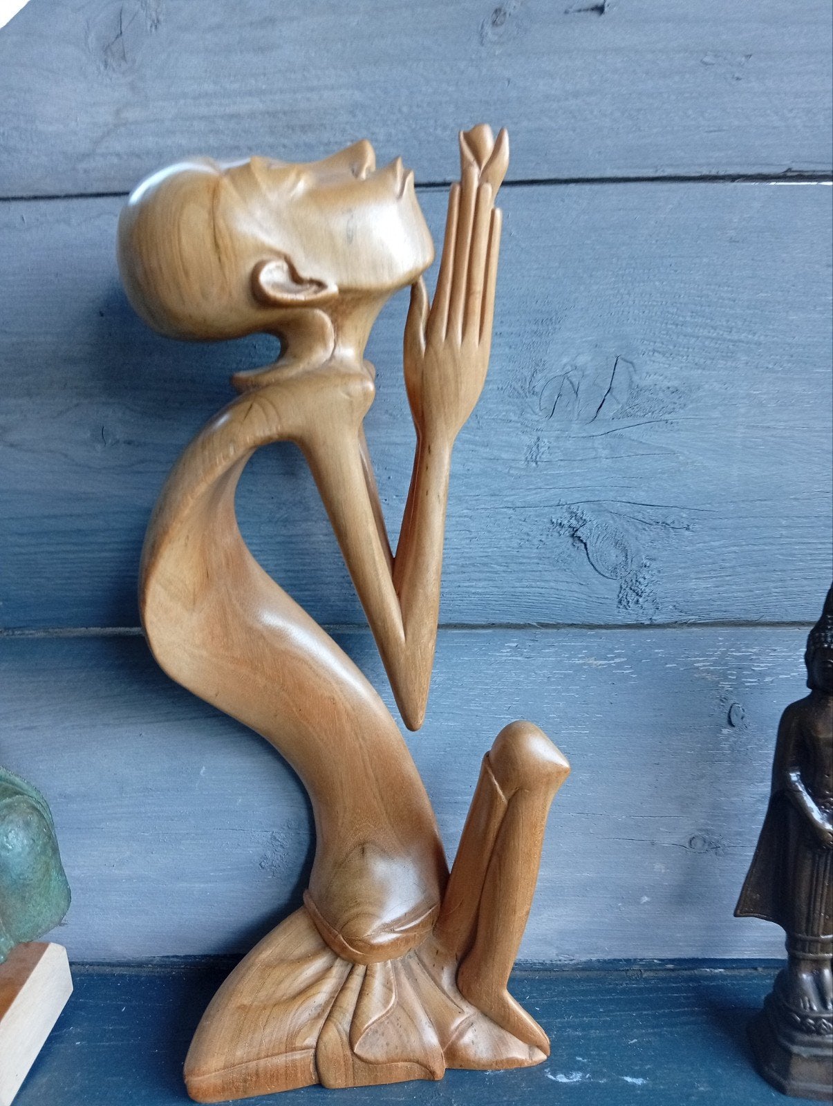 Mooi Deco beeld hout, Ophalen of Verzenden