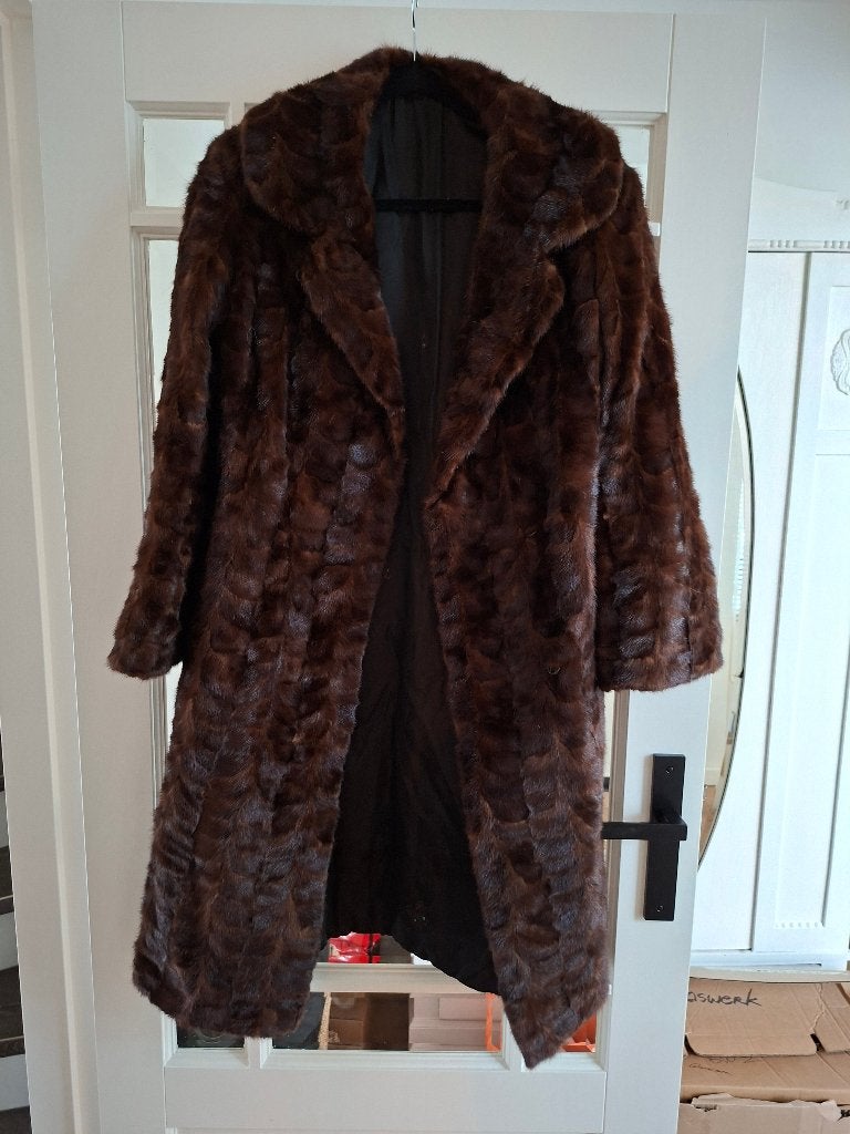Nerts bontjas met hoedje en sjaal, Kleding | Dames, Ophalen of Verzenden, Zo goed als nieuw, Maat 42/44 (L), Bruin
