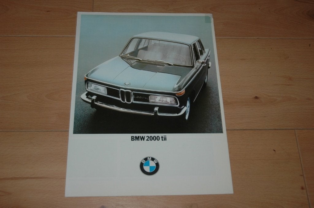 BMW 2000 tii   - Grootformaat folder, Gelezen, Ophalen of Verzenden, BMW, BMW