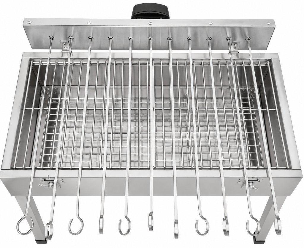RVS Houtskool BBQ met 11 Automatisch Roterende Spiezen, Ophalen of Verzenden, Nieuw
