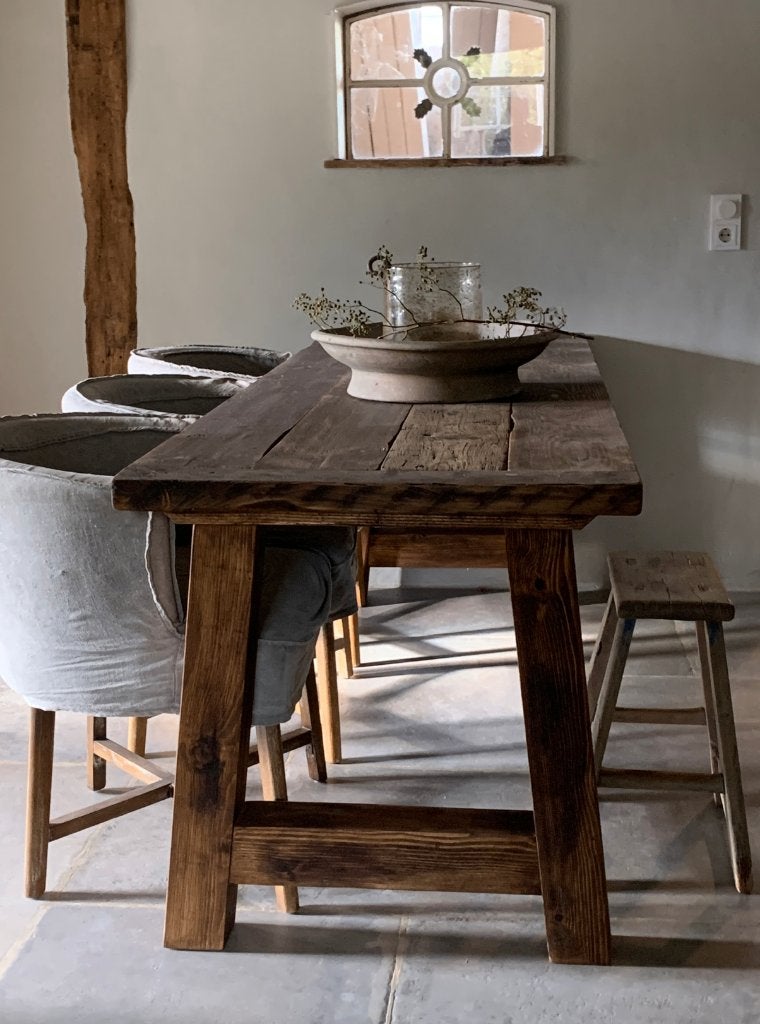 Landelijke EETTAFEL * A-poot ~ sober,oud ~ Huisje Sfeer, Huis en Inrichting, Landelijk, Vier personen, Rechthoekig, Nieuw