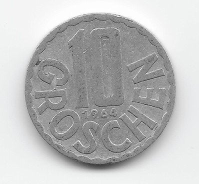 Oostenrijk 10 groschen 1964 KM# 2878, Verzenden, Oostenrijk, Losse munt