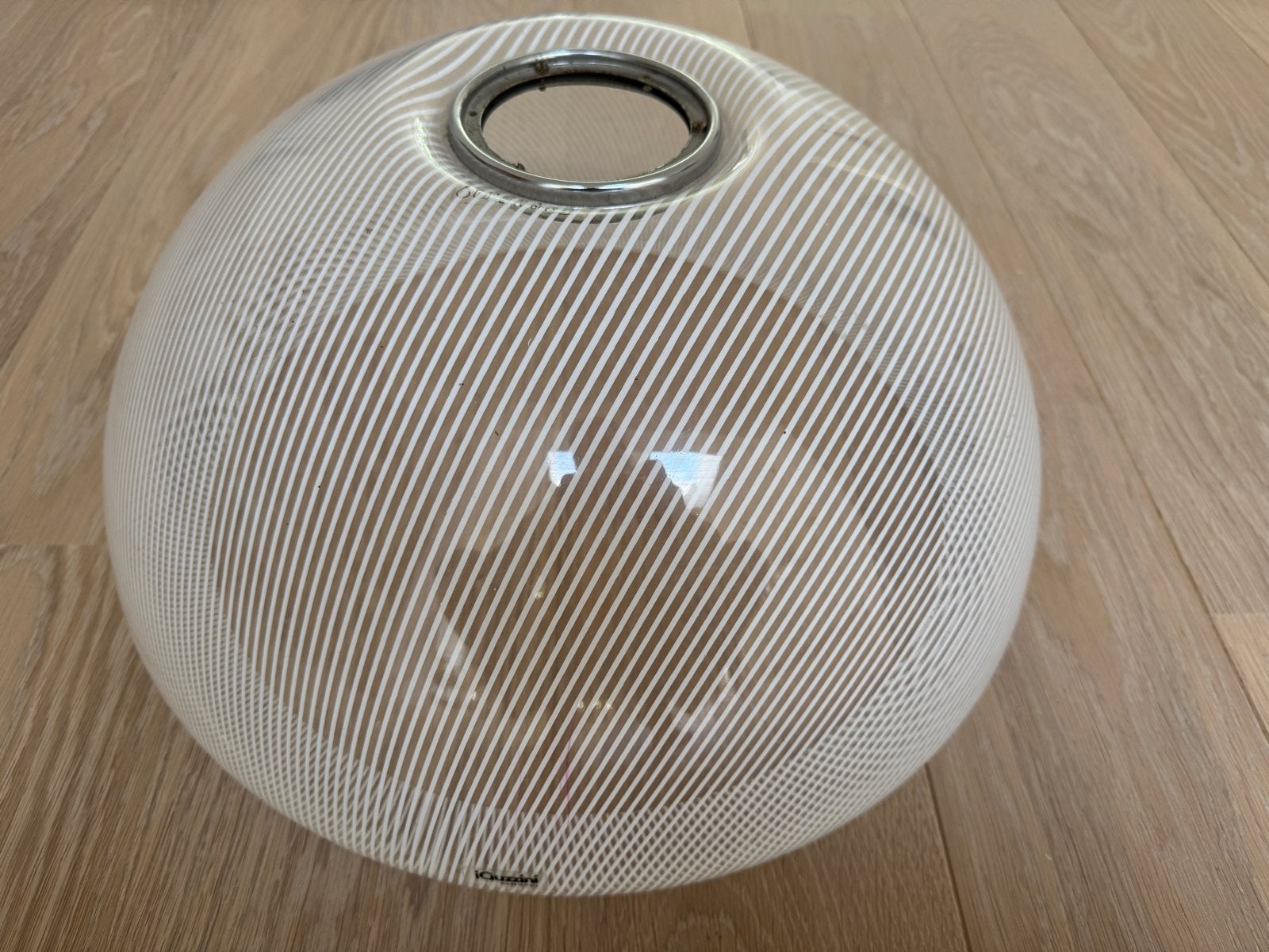 Vintage iGuzzini Cabras lampenkap 1960, Huis en Inrichting, Lampen | Lampenkappen, Hanglamp, Gebruikt, Wit, Rond