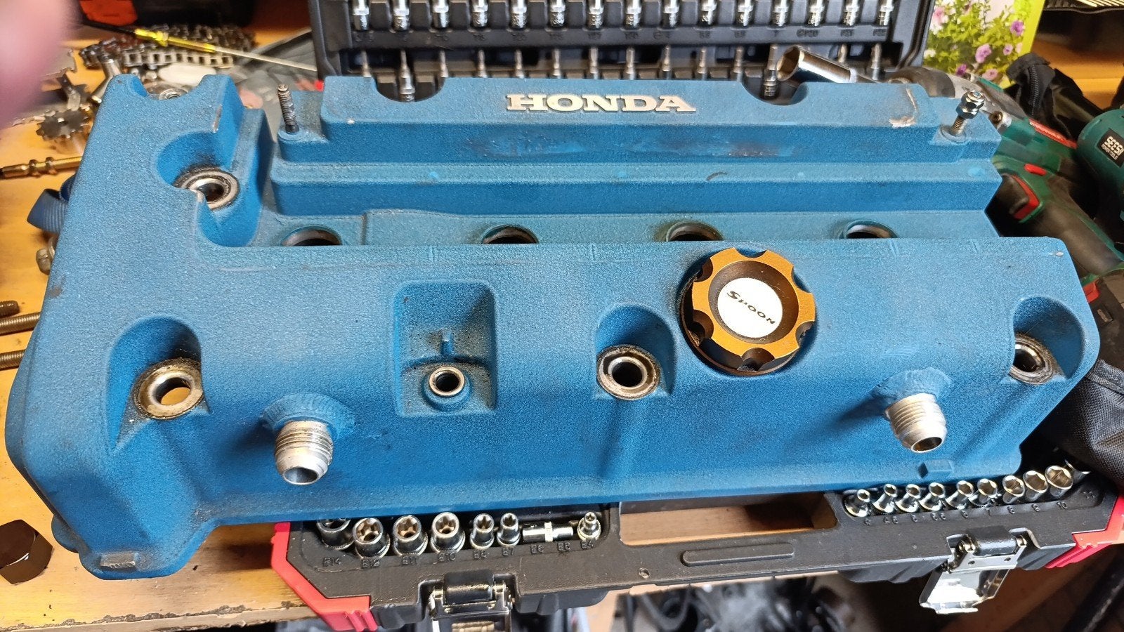 K20A2 Kleppendeksel met AN10 Carterventilatie, Auto-onderdelen, Motor en Toebehoren, Ophalen of Verzenden, Gebruikt, Honda