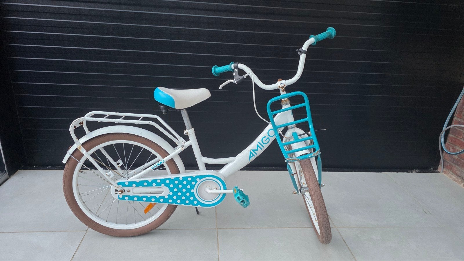 Amigo Kinderfiets Wit/Turquoise 20 inch, Ophalen, Gebruikt, 20 inch of meer