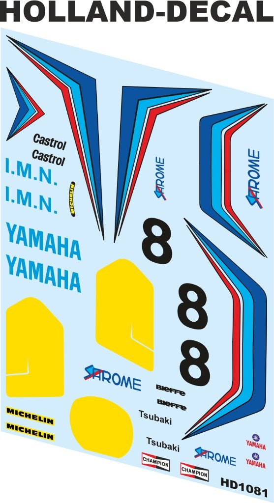 Decals Yamaha YZR 500 I.M.N. Jack Middelburg 1/12, Overige merken, Nieuw, Ophalen of Verzenden, Groter dan 1:32