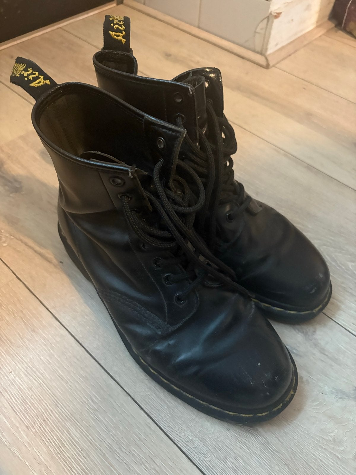 Dr. Martens 1460 Zwarte Leren Laarzen - Maat 42, Ophalen of Verzenden, Gedragen, Zwart, Lage of Enkellaarzen