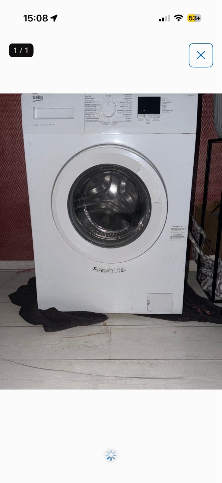 Beko Wasmachine - 8 kg, 1400 tpm, A+++, Witgoed en Apparatuur, 8 tot 10 kg, Ophalen, Zo goed als nieuw, 85 tot 90 cm