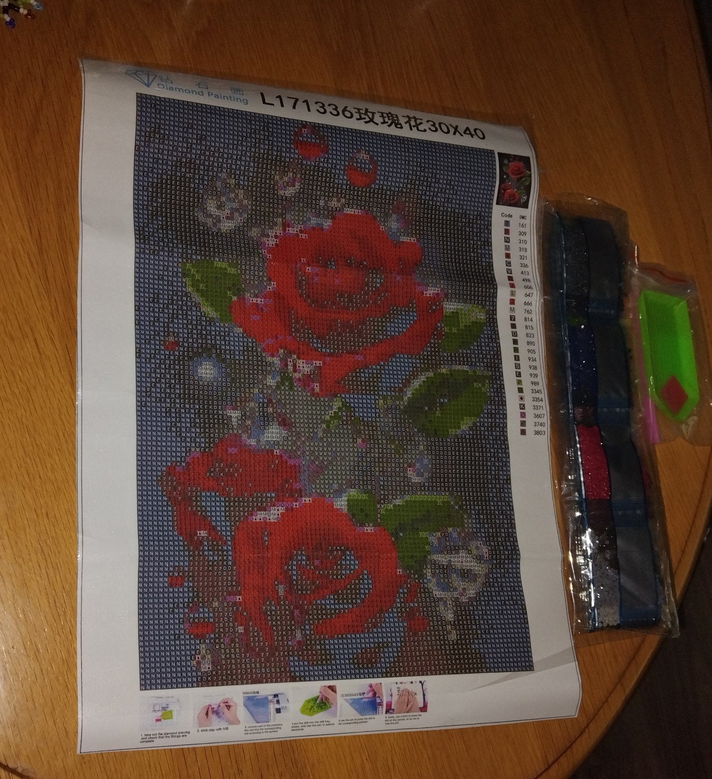 Diamond Painting Rozen 30x40 cm - Nieuw, Ophalen of Verzenden, Nieuw, Overige typen
