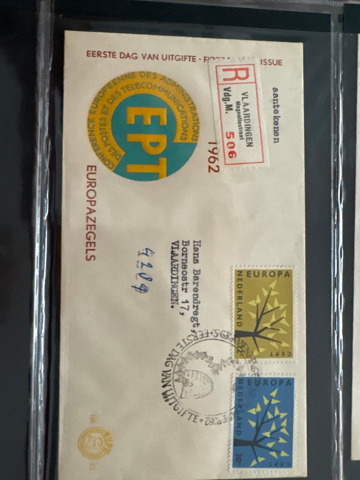 Europa zegels 1962 Eerste Dag van Uitgifte FDC, Postzegels en Munten, Postzegels | Eerstedagenveloppen, Ophalen of Verzenden, Beschreven