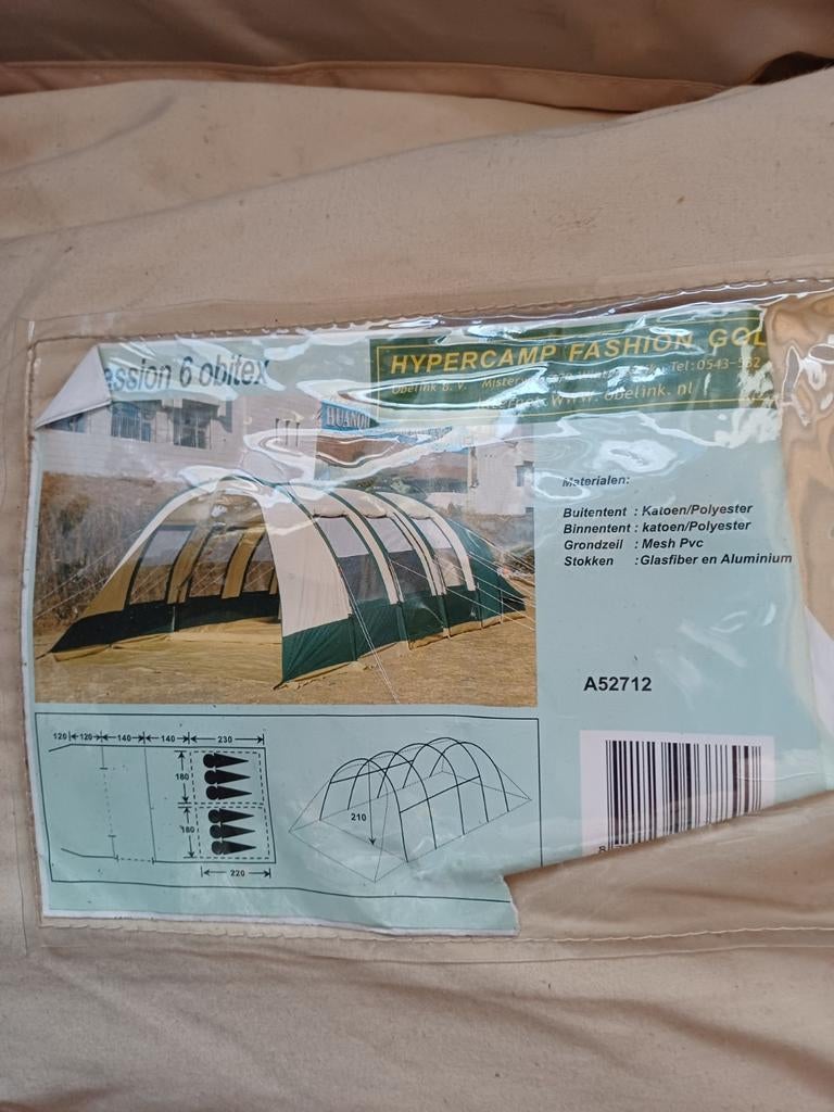 Obelink Obitex 6-persoons tunneltent met 2 slaapcabines, Caravans en Kamperen, Tenten, Ophalen