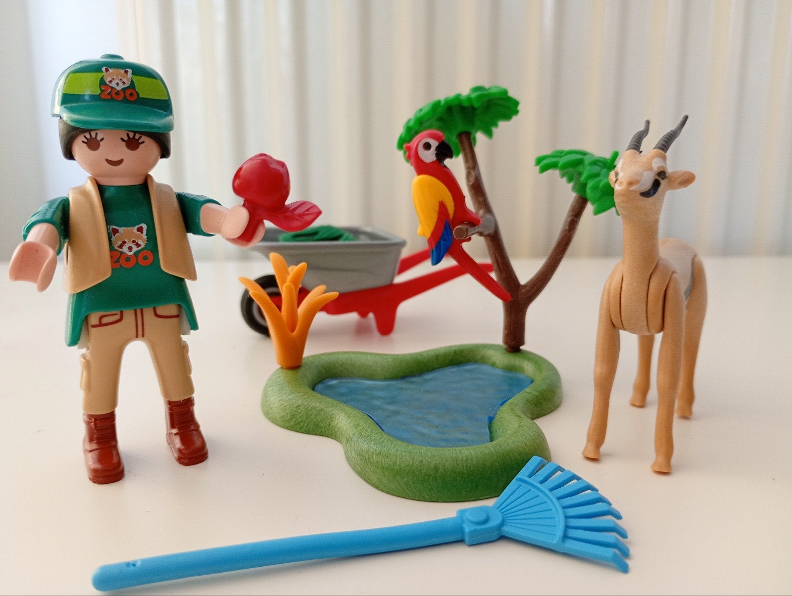 Playmobil Zoo Fun papegaai met verzorger 70295i, Wild life, Gebruikt, Complete set, Ophalen of Verzenden