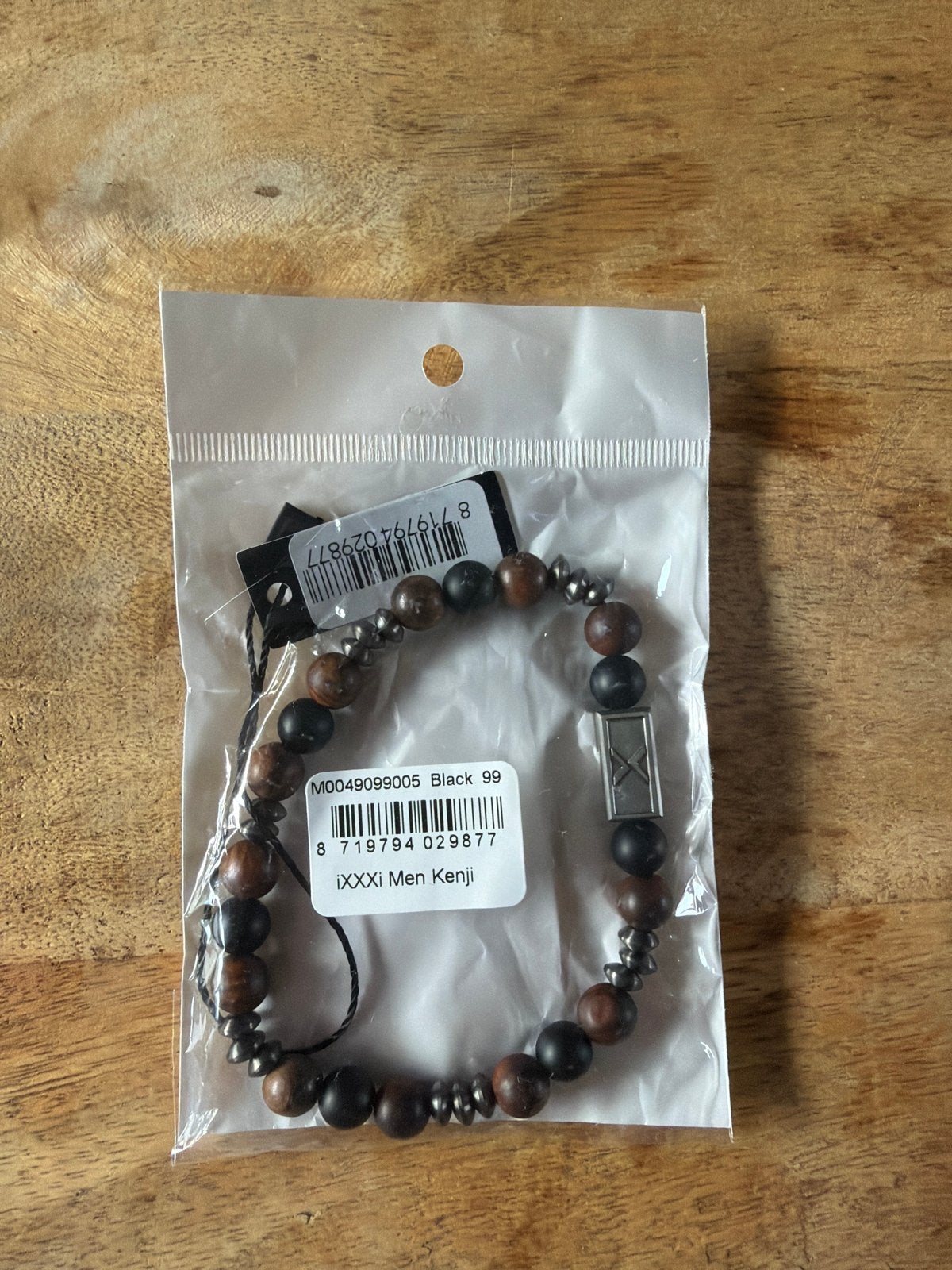 iXXXi Men Kenji Armband - Zwart/Bruin Kralen, Sieraden, Tassen en Uiterlijk, Armbanden, Ophalen of Verzenden, Nieuw, Zwart, Overige materialen