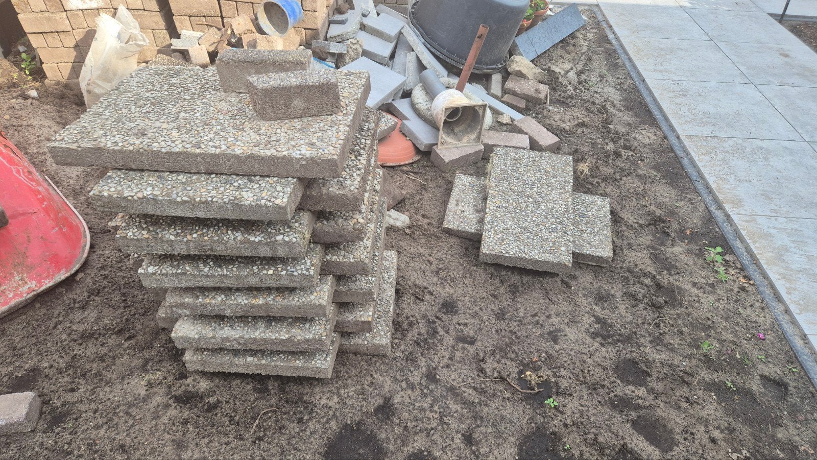Gratis grindtegels 40x60, Tuin en Terras, Ophalen, Beton, Terrastegels