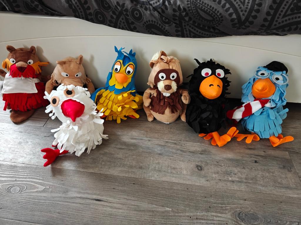 Fabeltjeskrant  7 vrolijke handpoppen, Gebruikt, Overige merken, Overige karakters, Overige typen