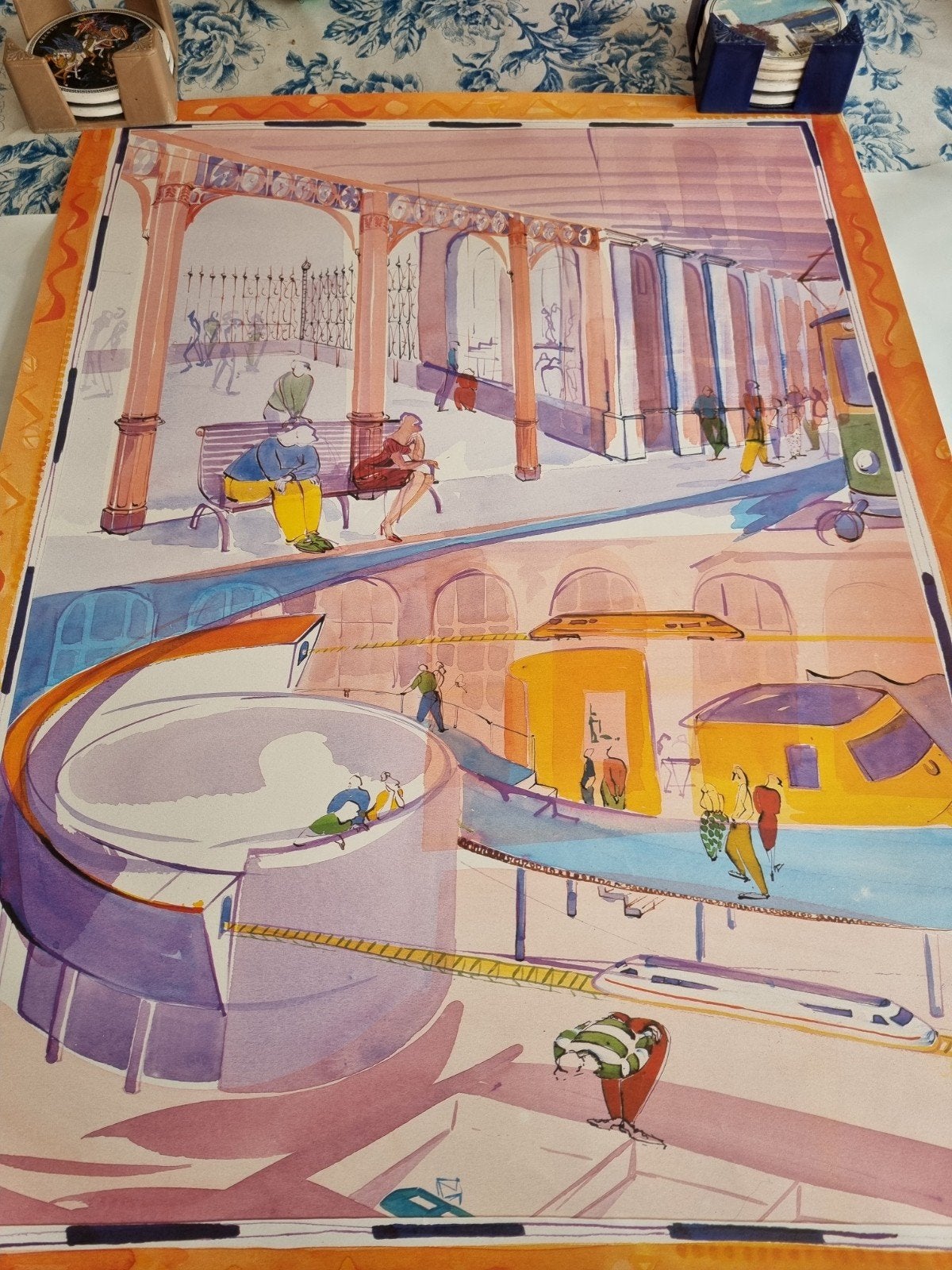 Nederlandse Spoorwegen: Moderne Poster (8), Ophalen of Verzenden, Nieuw, Trein, Kaart of Prent