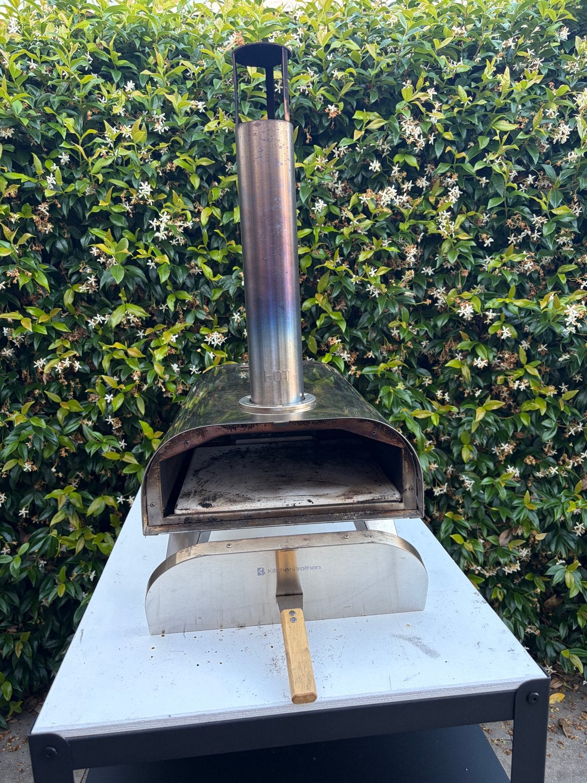 Houtgestookte Pizza Oven op IKEA Kar met Opslag en Hoes, Tuin en Terras, Pizzaovens, Gebruikt, Ophalen