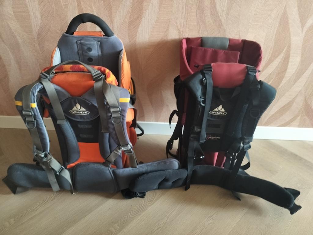 Vaude Rugdragers - Oranje en Rood (2 stuks), Kinderen en Baby's, Gebruikt, Rug, Draagzak, Ophalen