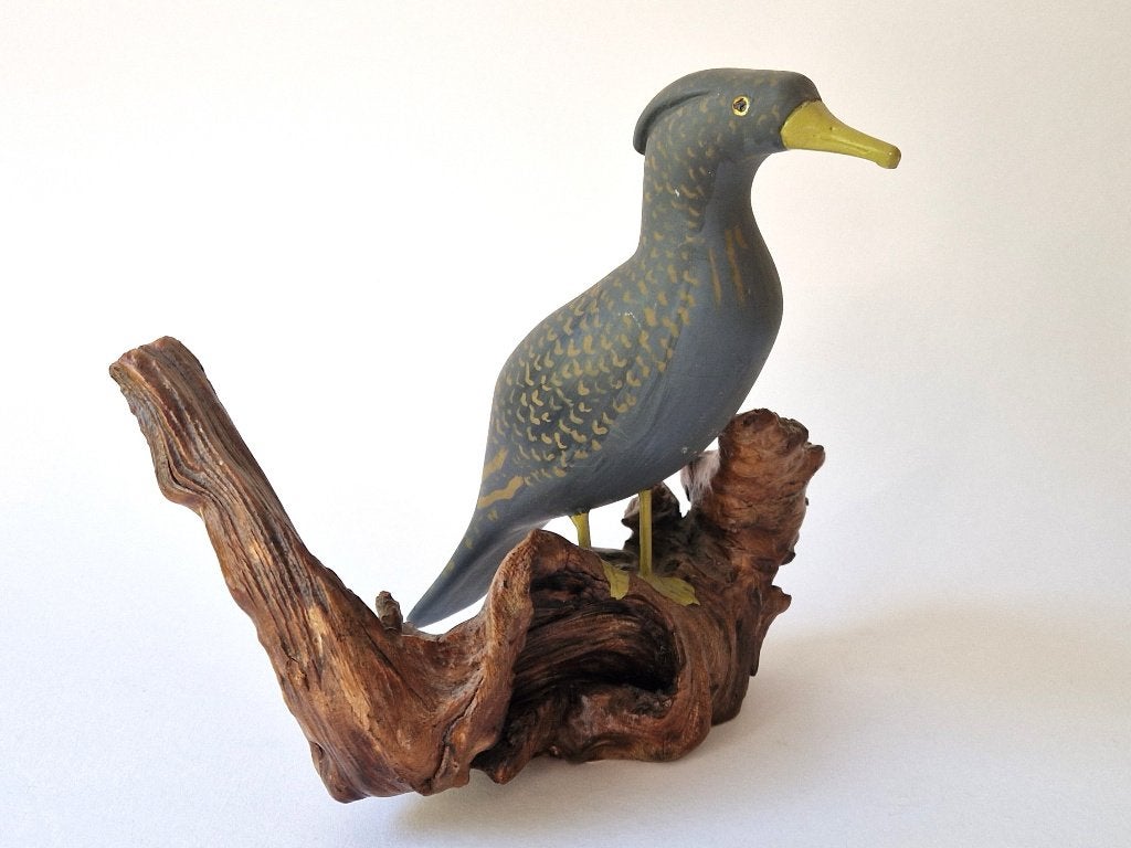 Houten beeld van een aalscholver van Svante Svensson Zweden, Antiek en Kunst, Minder dan 20 cm, Beschilderd, Ophalen of Verzenden