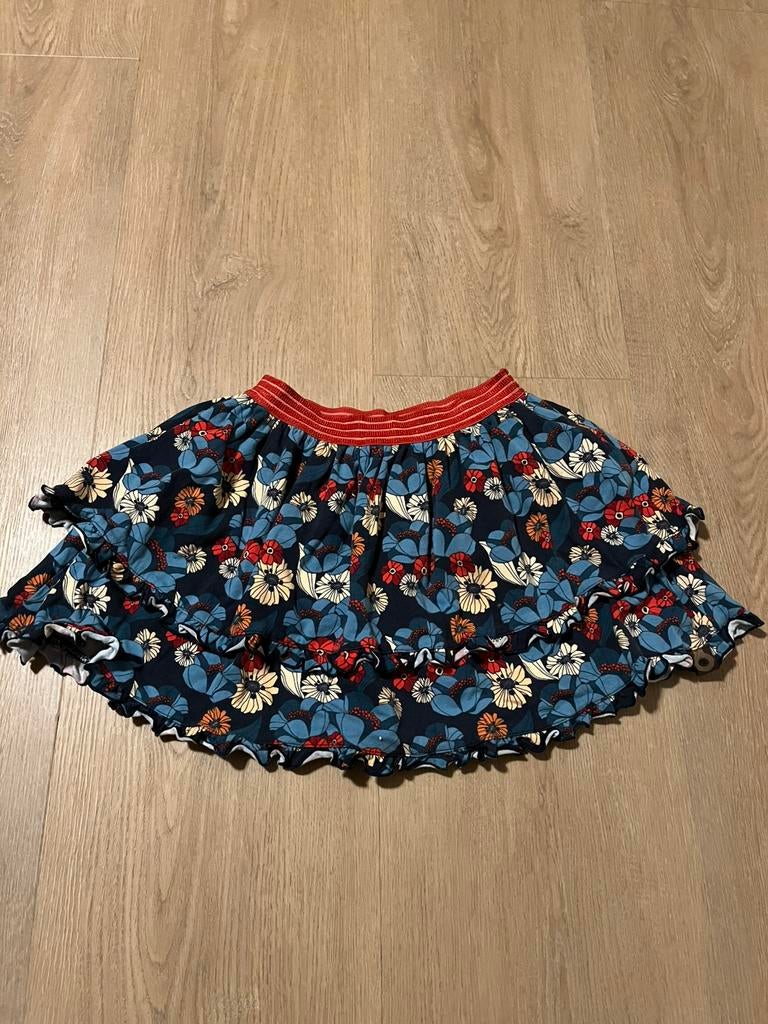 4ff rok meisje bloemen blauw maat 122/ 128, Ophalen of Verzenden, Zo goed als nieuw, Meisje, Jurk of Rok