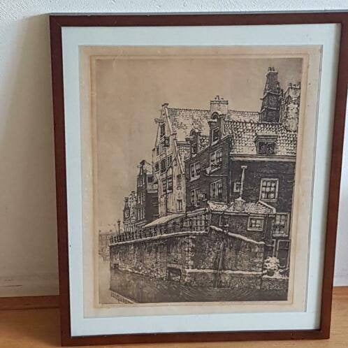 Cornelis Brandenburg - Amsterdam Grimnessesluis winter , Antiek en Kunst, Ophalen