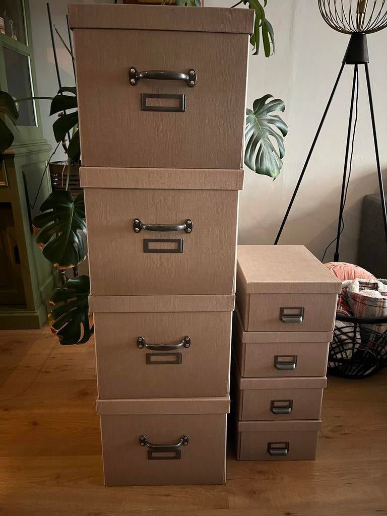 Set decoratieve dozen (taupe) van IKEA, zo goed als nieuw, Ophalen, Zo goed als nieuw