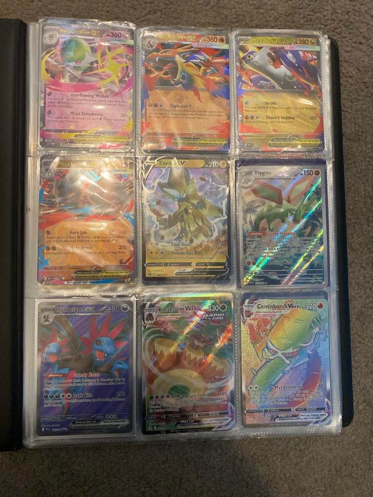 Pokémon Kaarten Collectie - Mega EX, V, VMAX, Ophalen of Verzenden, Zo goed als nieuw, Meerdere kaarten, Foil