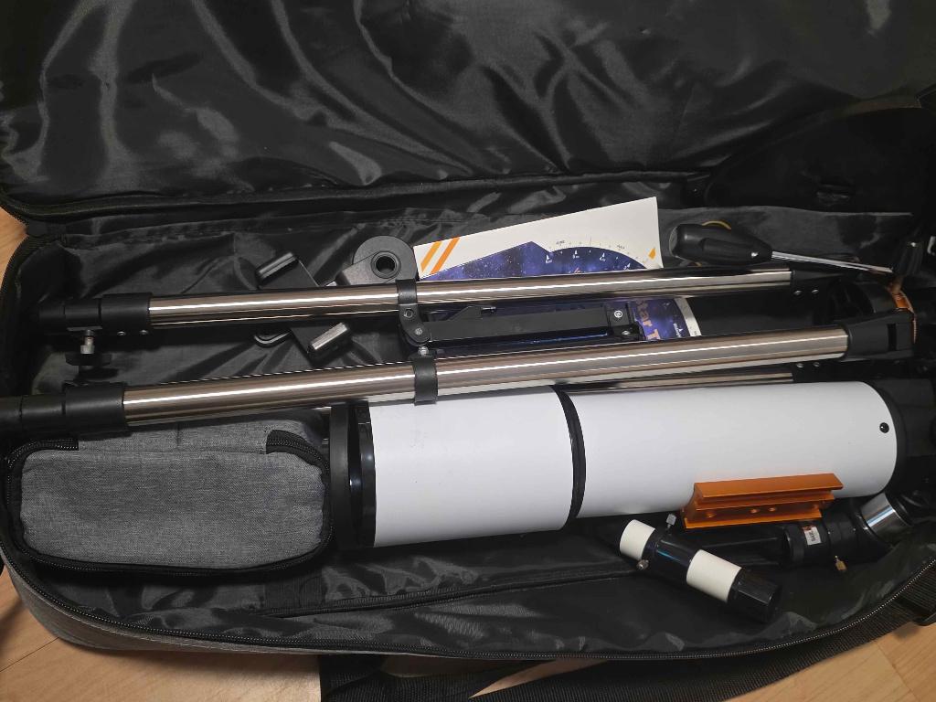 Beginner telescoop, Audio, Tv en Foto, Optische apparatuur | Telescopen, Gebruikt, Lenzentelescoop (refractor), 80 tot 200 mm