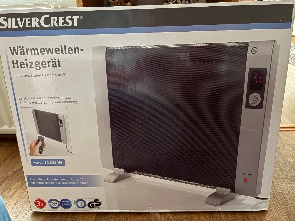 SilverCrest 1500w elektrische verwarming nieuw in doos, Ophalen, 30 tot 80 cm, Overige typen, Nieuw