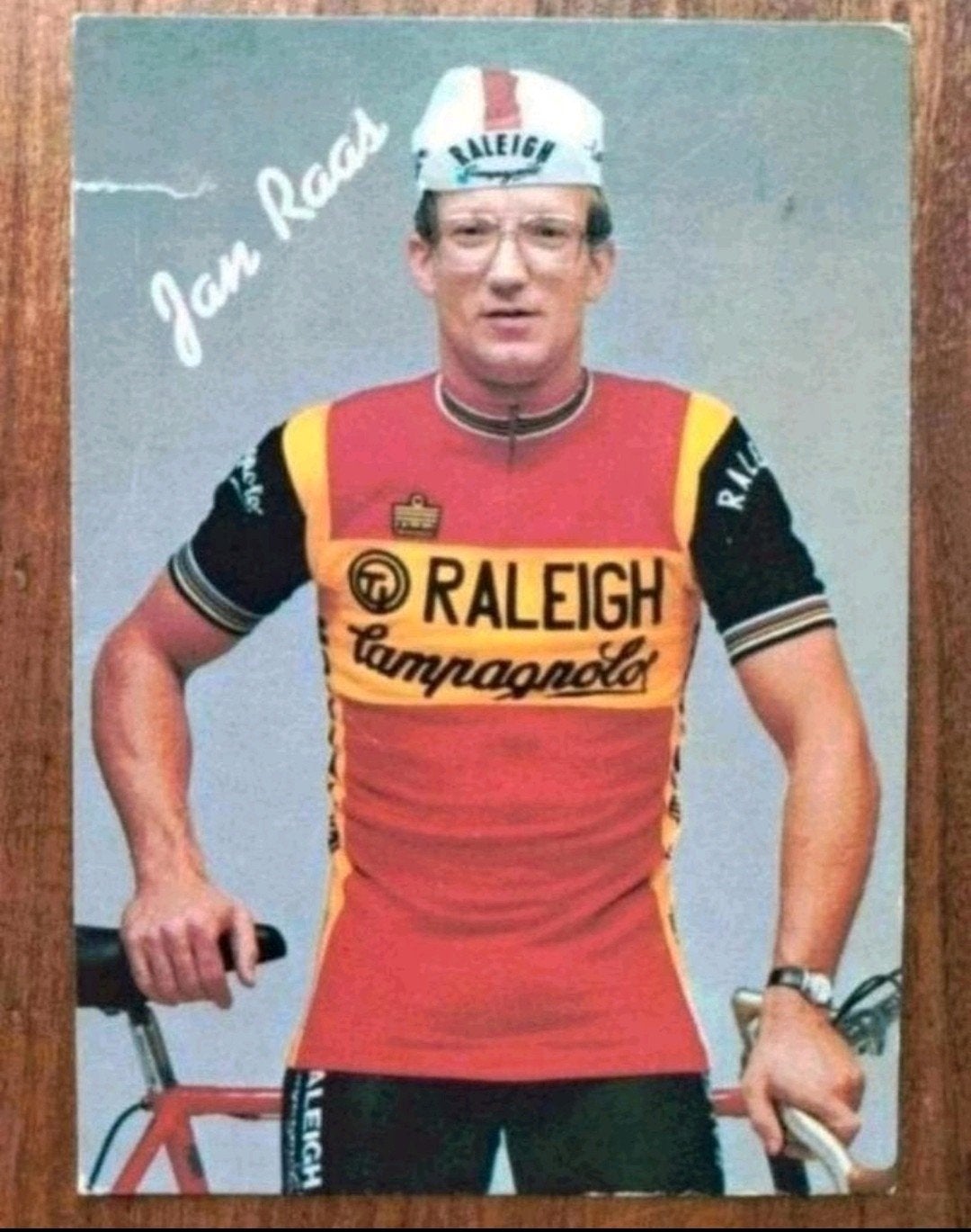 TI Raleigh kaart Jan Raas (jaren tachtig, Peter Post), Ophalen of Verzenden, Gebruikt, Overige sporten, Spelerskaart