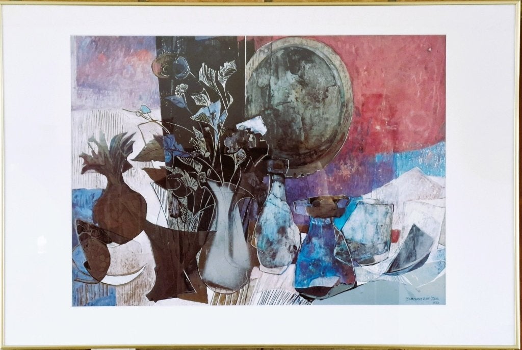 Isa van der Zee Grafiek achter glas (handgesigneerd), Ophalen, 94 cm, 63 cm, Gesigneerd