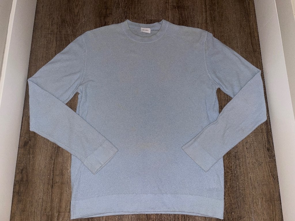 ARTU NAPOLI licht baby blauwe badstof sweater trui mt XL, Blauw, Maat 56/58 (XL), Ophalen of Verzenden, Zo goed als nieuw