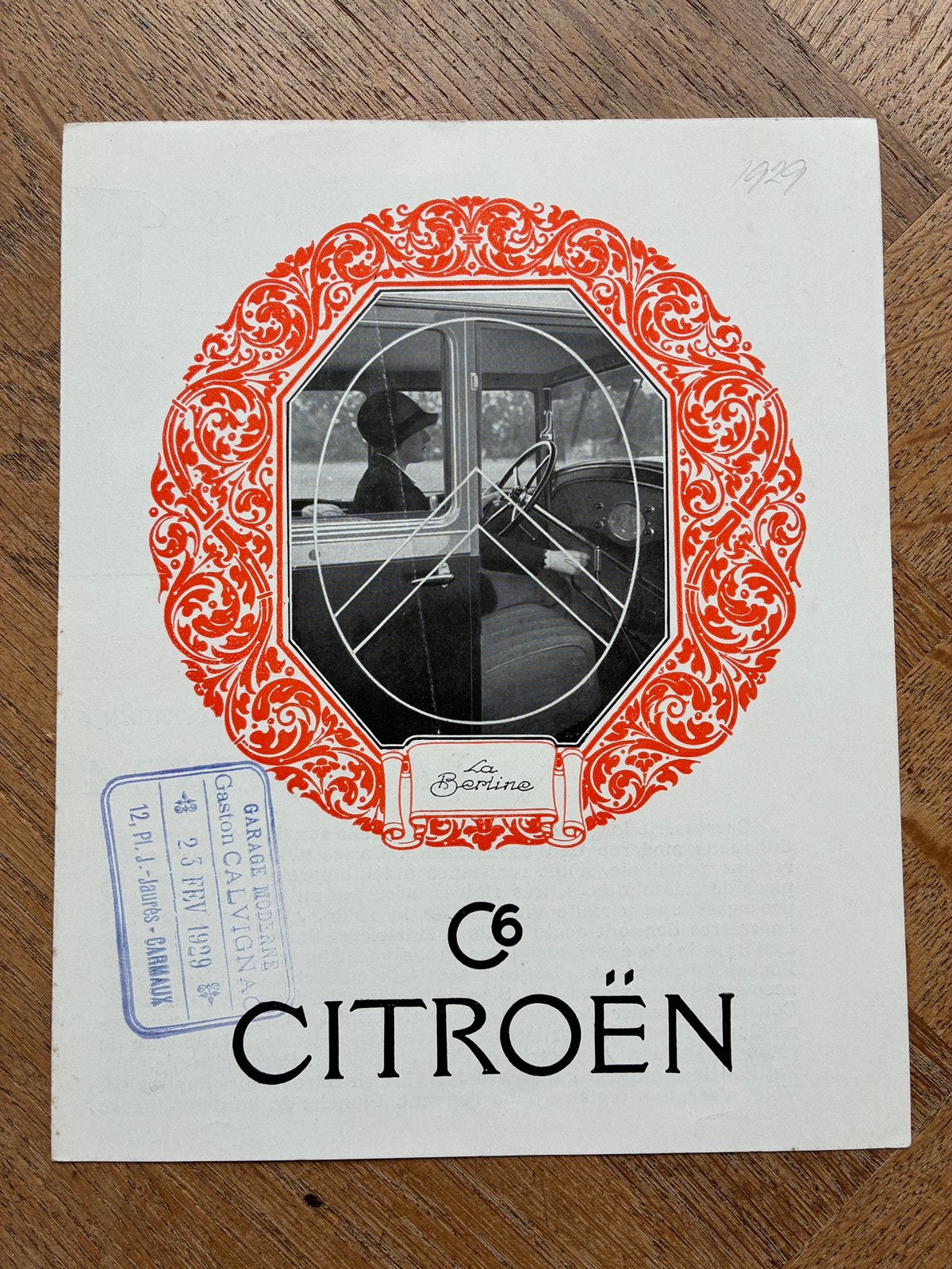 Citroën C6 brochure ca. 1929, Boeken, Verzenden, Zo goed als nieuw, Citroën
